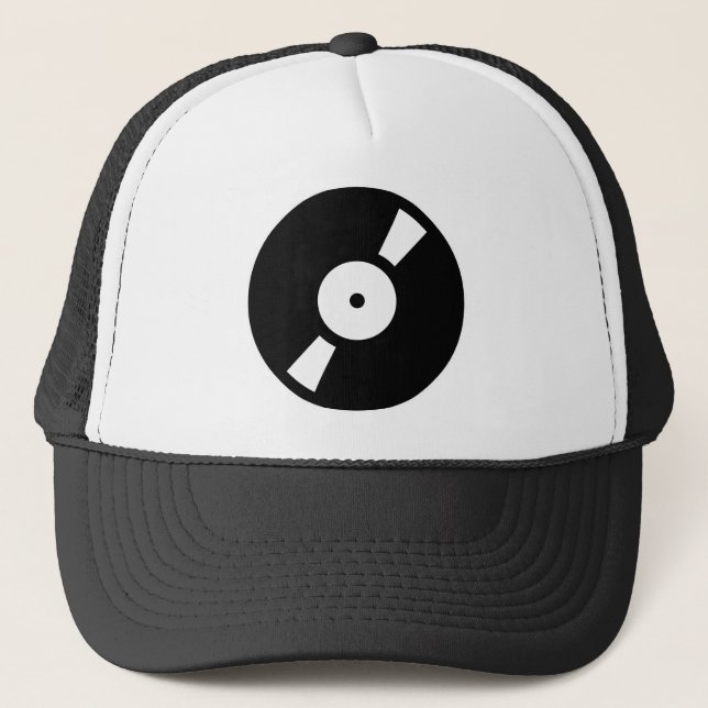 retro vinly record trucker hat (Front)