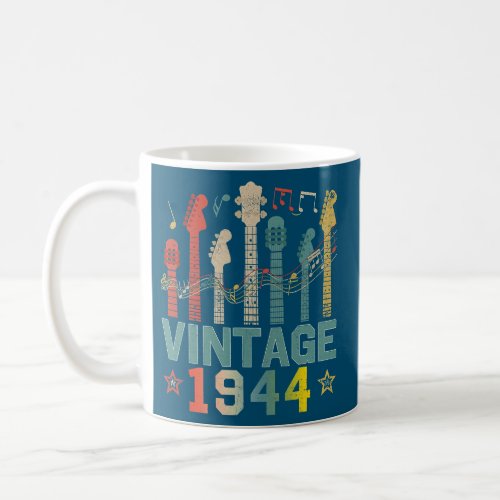 Retro Vintage 1944 Birthday Party Guitarist Coffee Mug