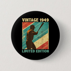 Retro Vintage 1949 Baseball Lover Limited Edition Button