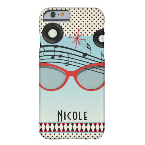Retro Vintage 1950s Fifties Red Cat Eye Glasses Barely There iPhone 6 Case