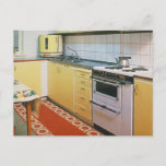 Retro Vintage 1950s Kitchen Scene Postcard at Zazzle