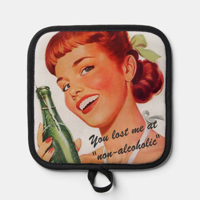 Retro Vintage 1950s Soda Ad Joke Pot Holder (Front)