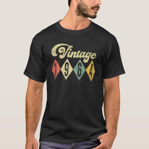 Retro Vintage 1964 60th Birthday Gift Men Women 60 T_Shirt