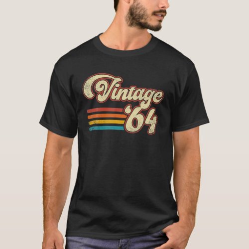 Retro Vintage 1964 60th Birthday Gift Men Women 60 T_Shirt