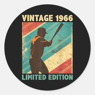 Retro Vintage 1966 Baseball Lover Limited Edition  Classic Round Sticker