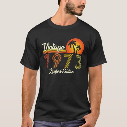 Retro Vintage 1973 49Th Birthday 49 Years Old Men T_Shirt