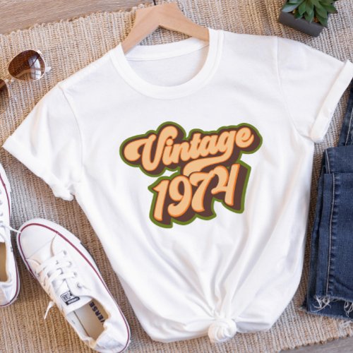 Retro Vintage 1974 Womens T_shirt