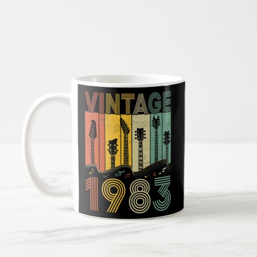 Retro Vintage 1983 Guitarist 1983 Birthday Guitar Coffee Mug
