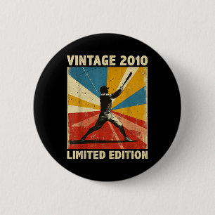 Retro Vintage 2010 Baseball Lover Limited Edition  Button