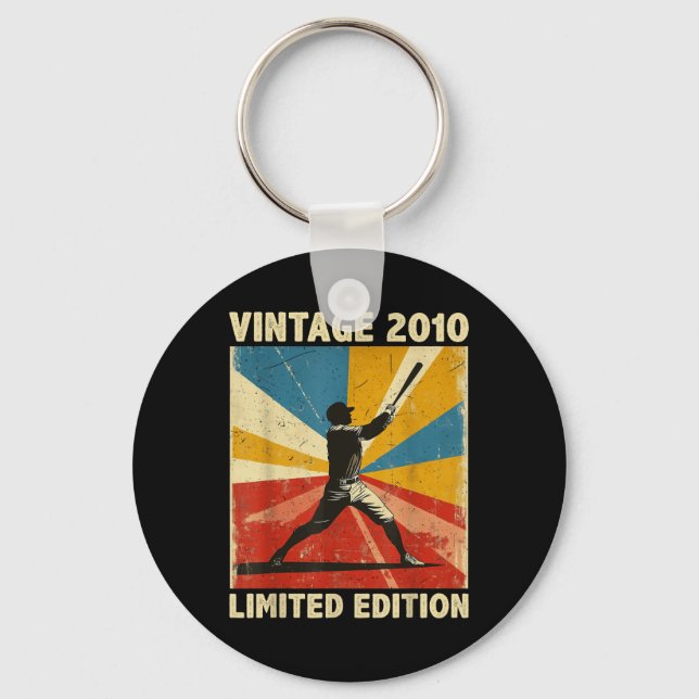 Retro Vintage 2010 Baseball Lover Limited Edition  Keychain (Front)