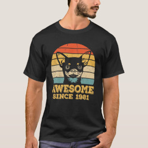 Retro Vintage 40Th Birthday 40 Year Old Chihuahua T-Shirt