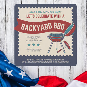 Retro Vintage 4th of July Invitation