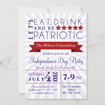 Retro Vintage 4th of july party invitations