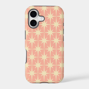 Retro Vintage 50s Atomic Star Pattern Blush Cream iPhone 17 Case