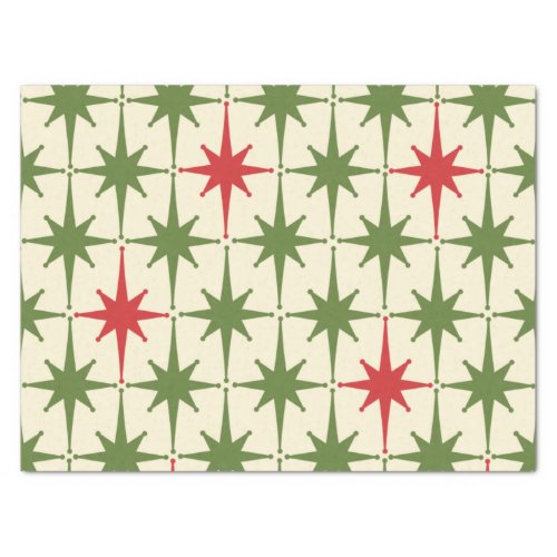 Retro Vintage 50s Christmas Atomic Star Pattern  Tissue Paper