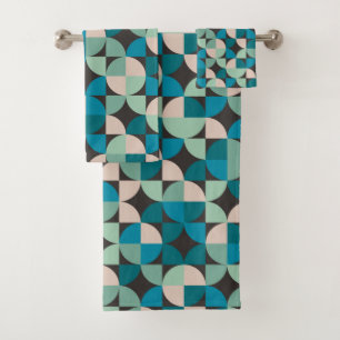 Retro Vintage 60's Pattern Bath Towel Set