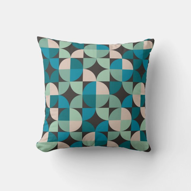 Retro Vintage 60's Pattern Throw Pillow (Front)