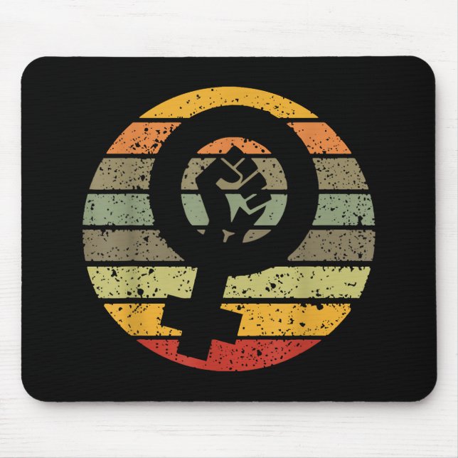 Retro Vintage, 70s 80s 90s Feminist Mouse Pad (Front)