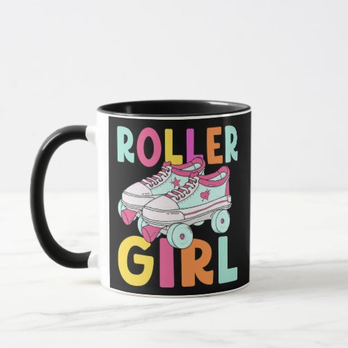 Retro Vintage 70s 80s Roller Girl Skater Skating  Mug