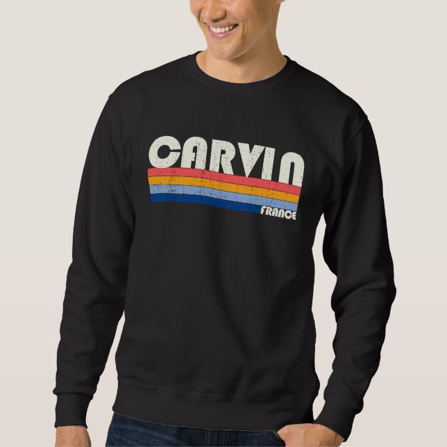 Retro Vintage 70s 80s Style Carvin France Sweatshirt (Front)