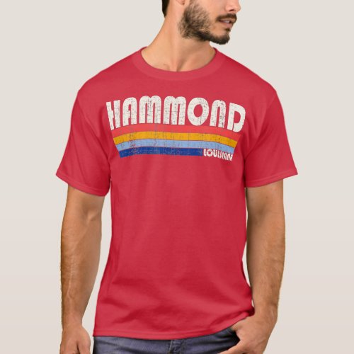 Retro Vintage 70s 80s Style Hammond Louisiana  T_Shirt