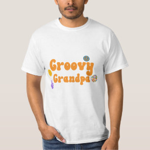 Retro Vintage 70's Groovy Grandpa Orange Hippie T-Shirt