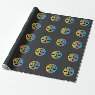 Retro Vintage 70s Scales Law Justice - lawyer Gift Wrapping Paper