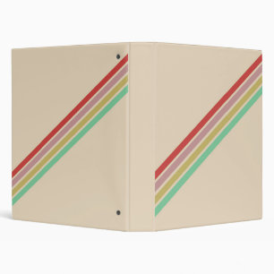 Retro Vintage 70's Stripe 3 Ring Binder