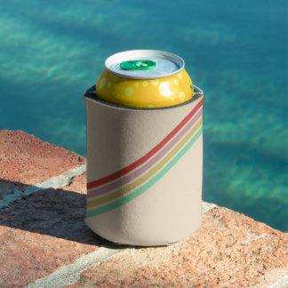 Retro Vintage 70's Stripe Can Cooler