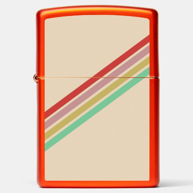Retro Vintage 70's Stripe Zippo Lighter (Front)