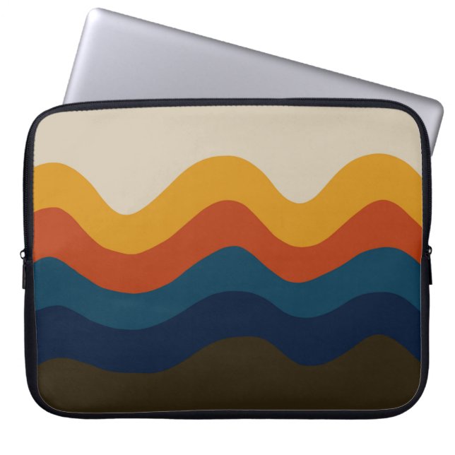 Retro Vintage 70's Waves Laptop Sleeve (Front)