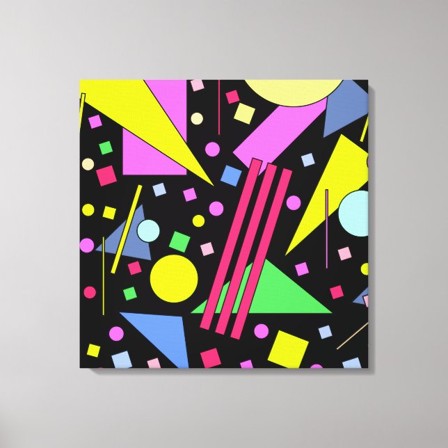 Retro Vintage 80s and 90s Style Canvas Print (Front)
