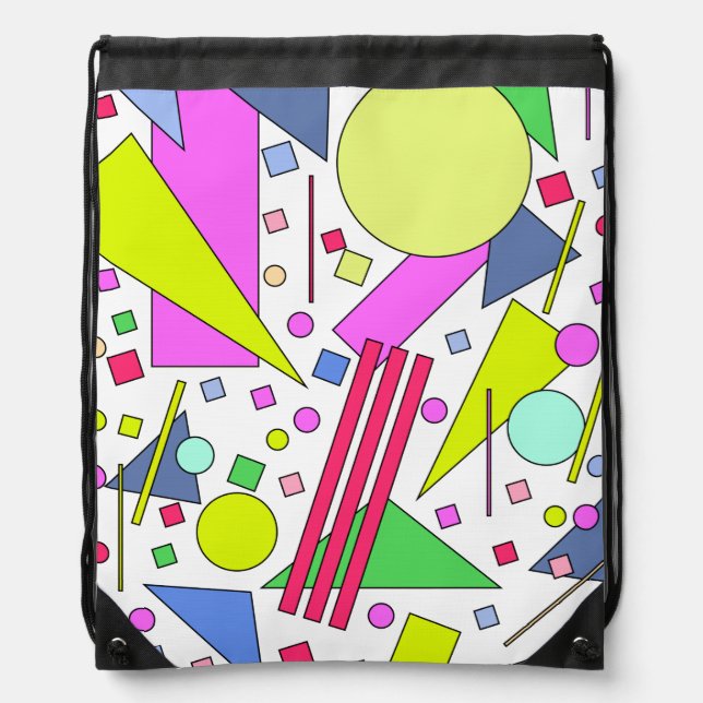 Retro Vintage 80s and 90s Style Drawstring Bag (Front)