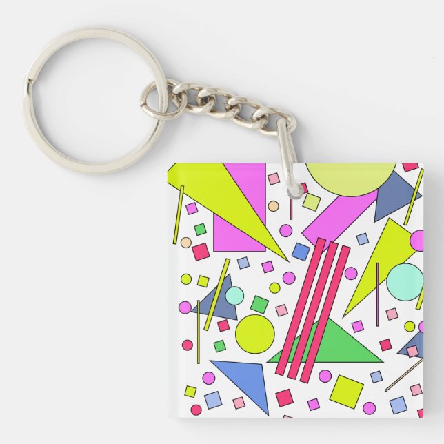 Retro Vintage 80s and 90s Style Keychain (Front)
