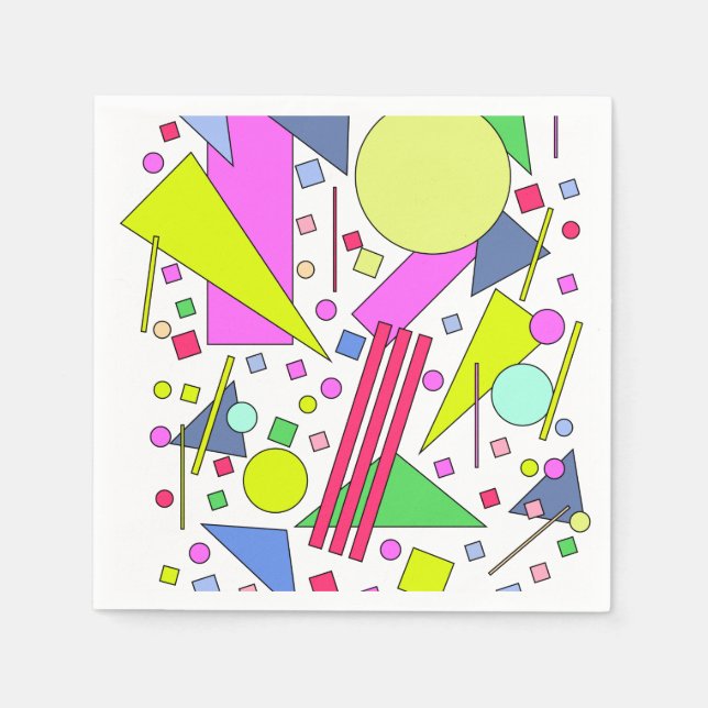 Retro Vintage 80s and 90s Style Napkins (Front)