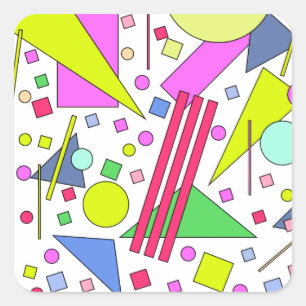 Retro Vintage 80s and 90s Style Square Sticker