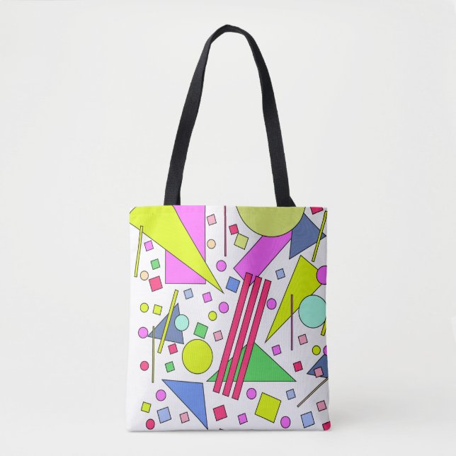 Retro Vintage 80s and 90s Style Tote Bag (Front)