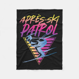Retro Vintage 80s Apres Ski Patrol Fleece Blanket