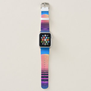 Retro vintage 80s or 90s geometric style abstract apple watch band