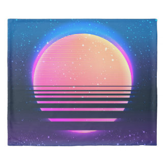 Retro vintage 80s or 90s geometric style abstract duvet cover