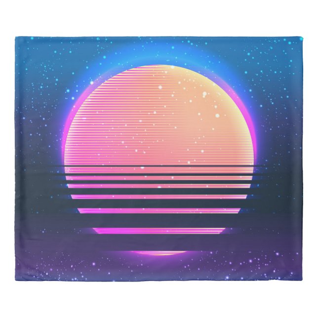 Retro vintage 80s or 90s geometric style abstract  duvet cover (Front)