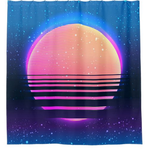 Retro vintage 80s or 90s geometric style abstract  shower curtain