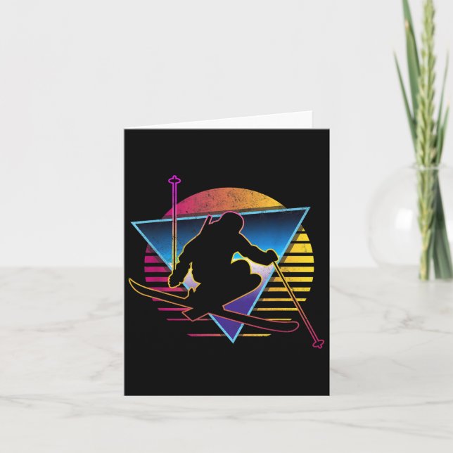 Retro Vintage 80s Ski  Card (Front)