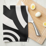 Retro Vintage Abstract Arches Lines Black White Kitchen Towel<br><div class="desc">Modern Abstract Rainbow Arches – Abstract Geometric Retro Design - Black And Cream White</div>