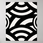 Retro Vintage Abstract Arches Lines Black White Poster<br><div class="desc">Modern Abstract Rainbow Arches – Abstract Geometric Retro Design - Black And Cream White</div>