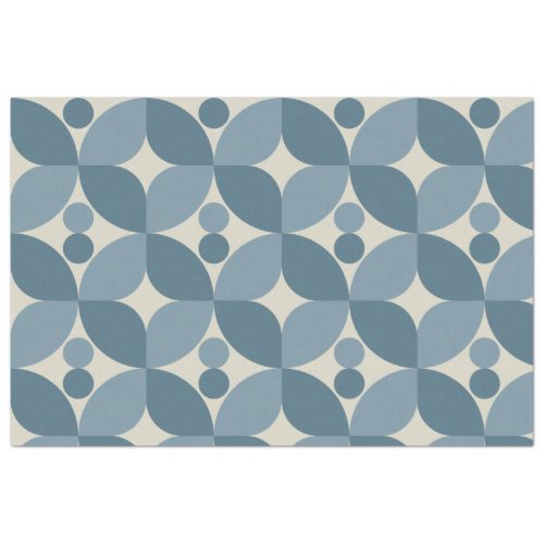 Retro  Vintage Abstract Blue Flower    Tissue Paper