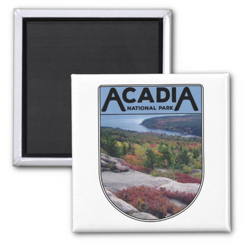 Retro Vintage Acadia National Park Maine Island Magnet