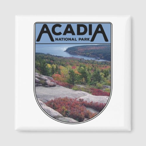 Retro Vintage Acadia National Park Maine Island Magnet