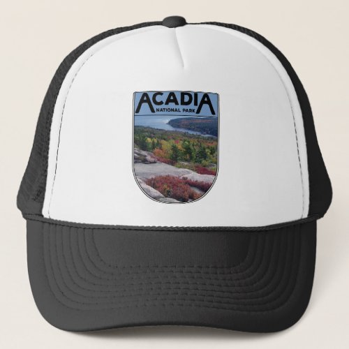 Retro Vintage Acadia National Park Maine Island Trucker Hat