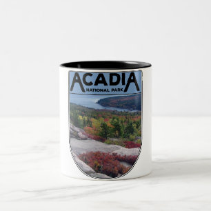 Retro Vintage Acadia National Park Maine Island Two-Tone Coffee Mug